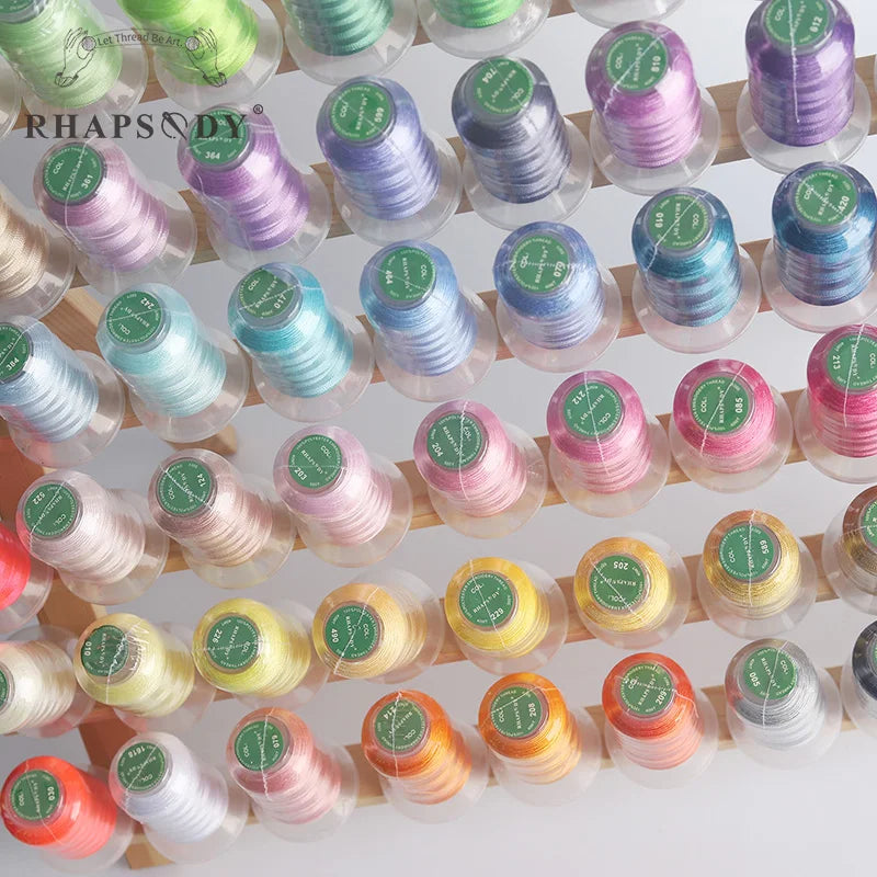 Rhapsody 40WT Polyester Embroidery Machine Thread 550Y 60 Colors Brother Babylock Janome Singer Pfaff Husqvarna Bernina Sewing