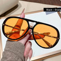 QVQV Oversized Trendy Leopard Green Sunglasses Women Summer Fashion Thick Frame Pilot Sun Glasses Luxury Brand Outdoor Shades