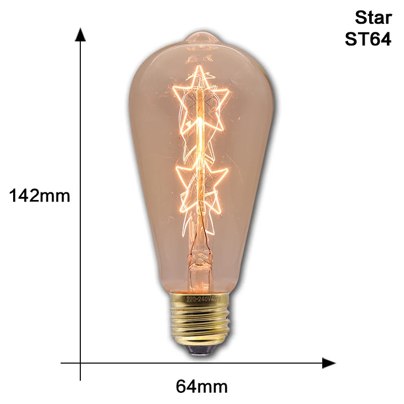 Retro Edison Light Bulb E27 40W 220V 110V Bedroom Industrial Loft Vintage Bulb For Home Decor Filament incandescent Edison Lamp