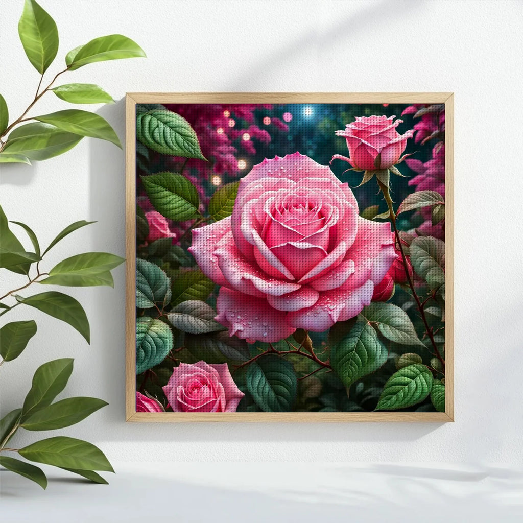 1pc 40X40CM/15.74inch Flower stamped cross stitch kit DIY kit 11CT/14CT DIY Embroidered set DIY Cross-Stitch Set accessories