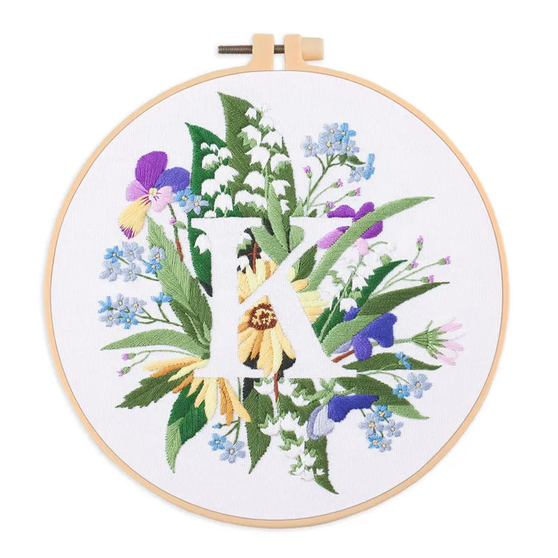 Embroidery Kit for Christmas DIY Wreath Printed Pattern Flower Cross Stitch Set Needlework Hoop Handmade Sewing Art Craft Kit