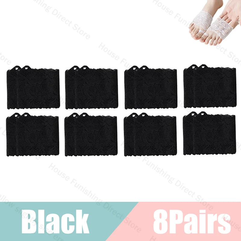 Summer Thin Lace Invisible Socks Split Toe Forefoot Socks for Women High Heel Slippers Shoes Breathable Lace Socks for Halloween