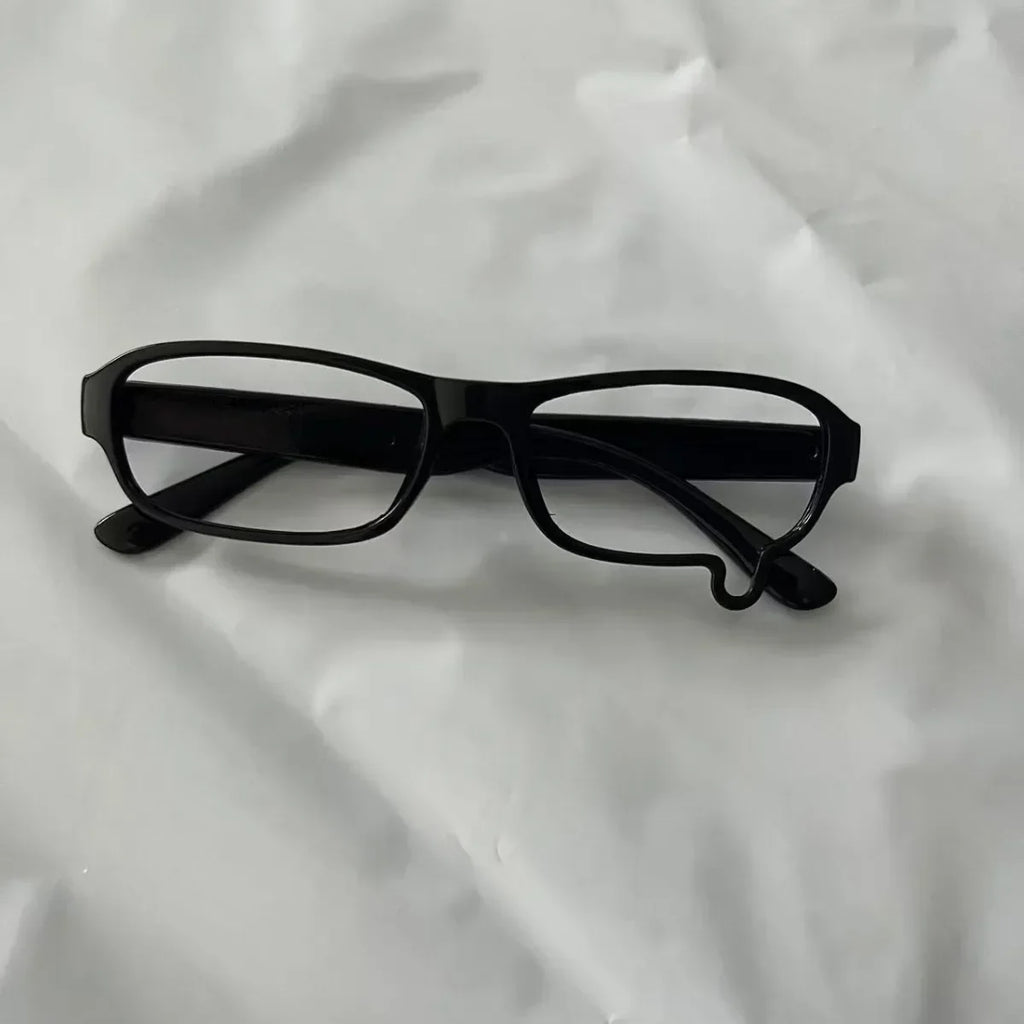 Y2K Anime Without lenses Glasses Dripping Tears Black Frame Unisex Retro Fashion Eyewear Cosplay Cute Accessories
