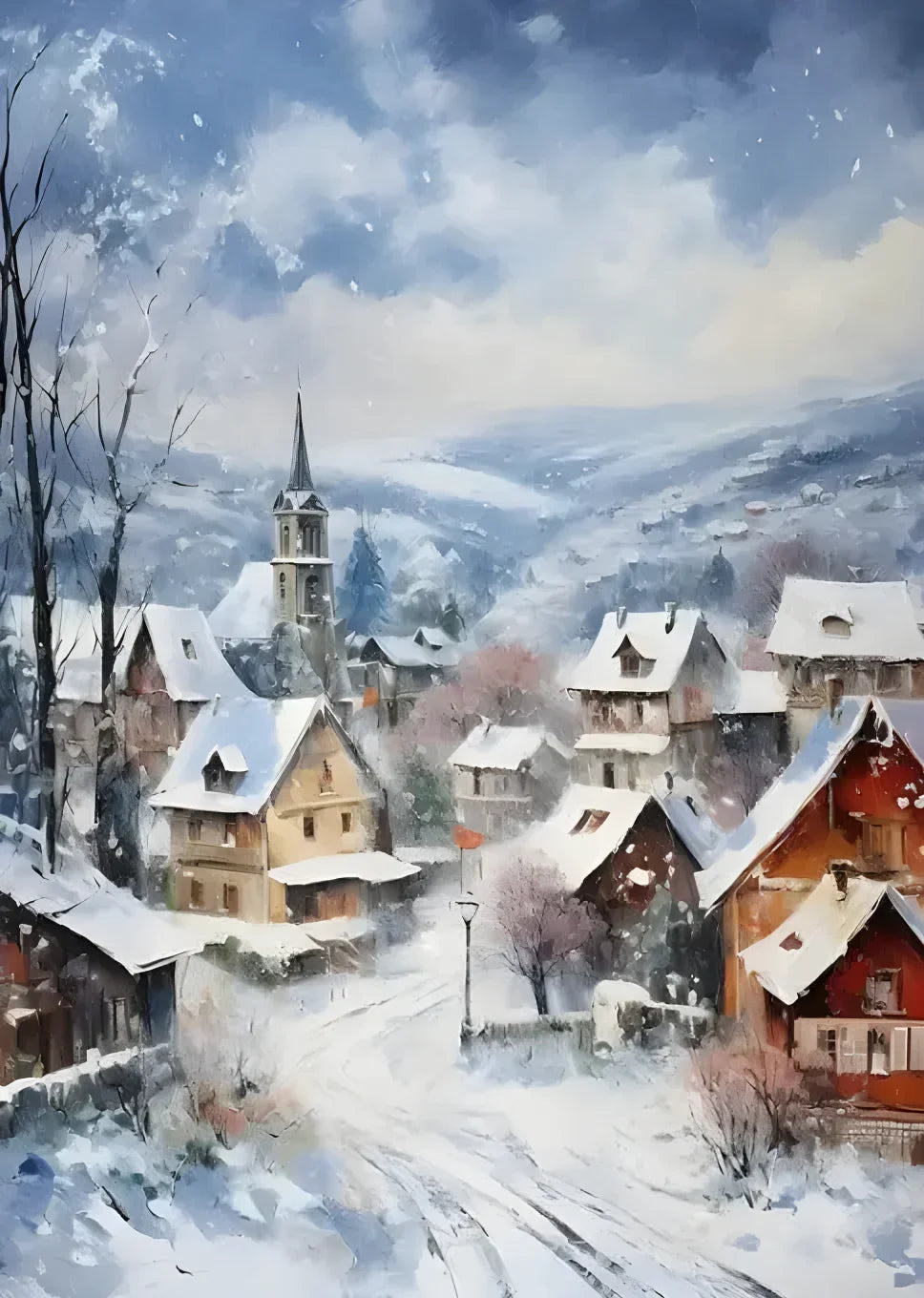 Vintage Holiday Christmas Santa Claus Winter Gingerbread Сottage Wall Art Posters Prints Canvas Painting for Room Home Decor