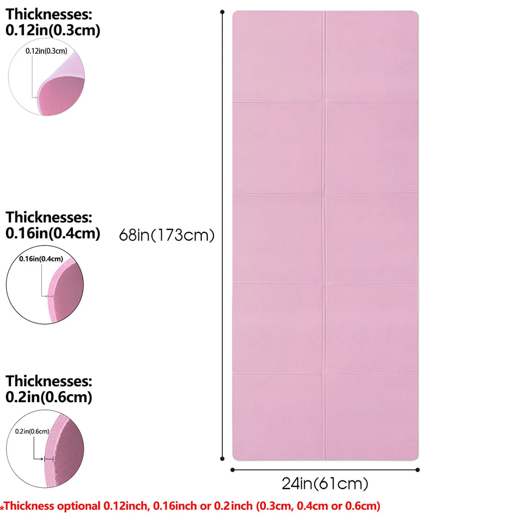 Pink Foldable Yoga Mat Eco Friendly EVA Folding Travel