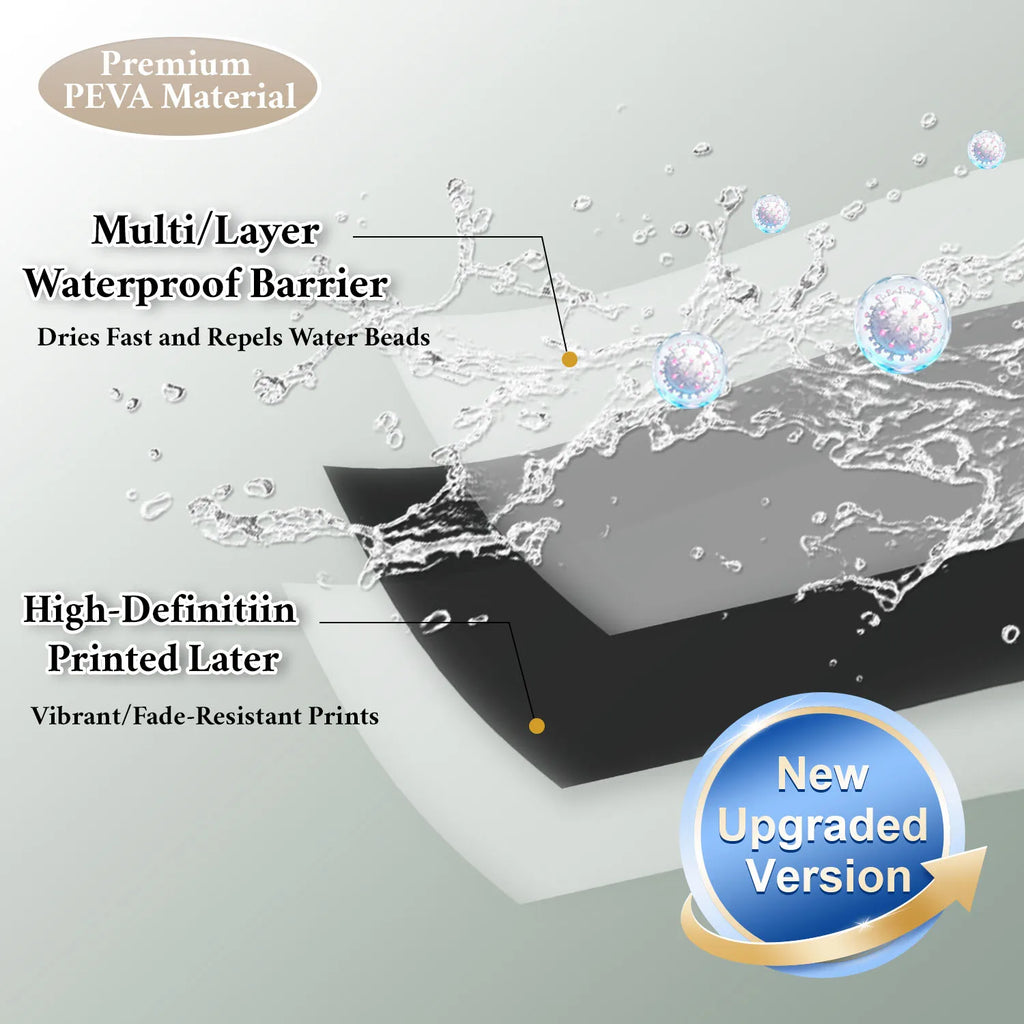 1pc Minimalist Black Shower Curtains, Basic soild-color waterproof bathroom accessories