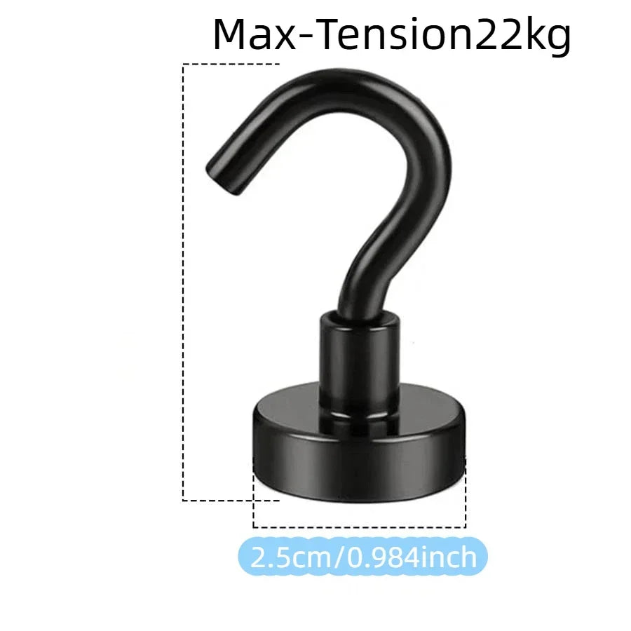 Strong Magnetic Hooks Multi-Purpose, Heavy Duty Epoxy Coating, Magnetic Cruise Black Hooks for Refrigerators