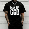 Men’s retro motivational graphic T-shirt featuring a Christian cross