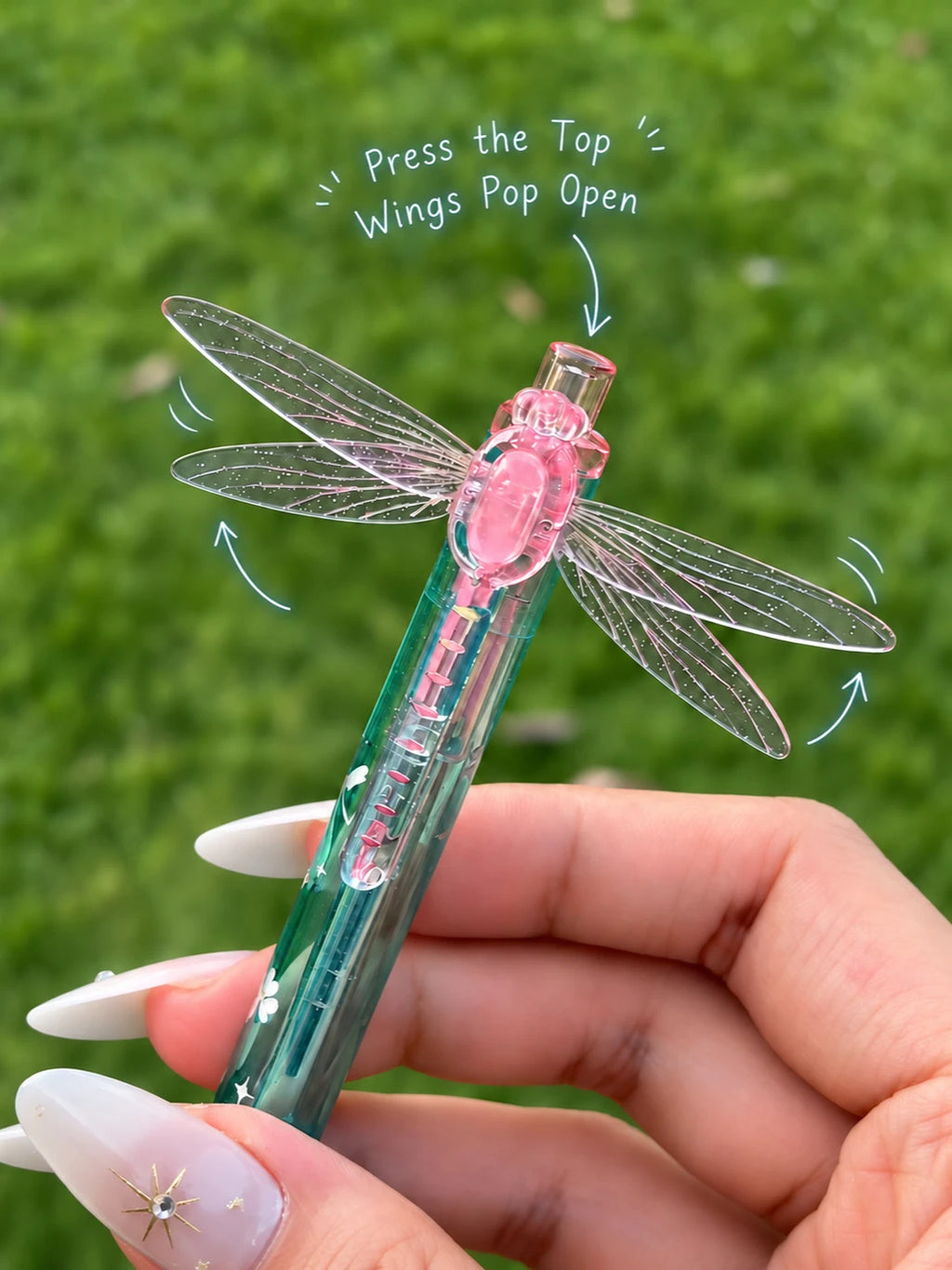 Dragonfly Wing Click Pen with Pop-Open Wings