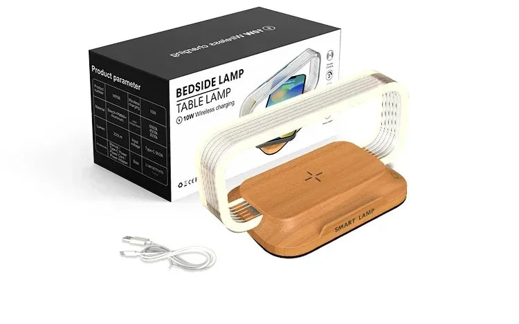 LED  Night Light Wireless Charger Stand Table Desk Lamp Mobile Phone Holder Fast Charging Station Dock For iPhone Samsung Xiaomi