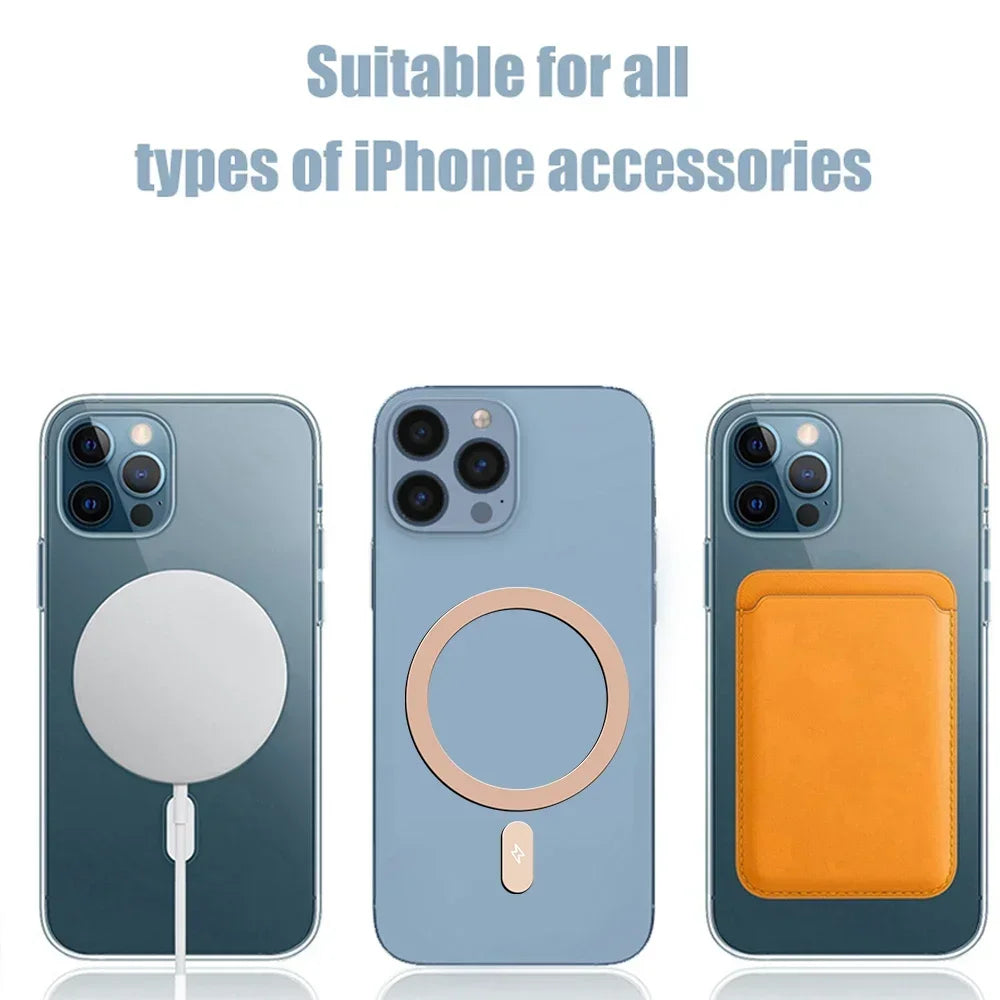 5-1PCS for Magsafe Self Adhesive Metal Plate Ring Universal for Magsafe Magnetic Wireless Charger Iron Sheet Sticker for IPhone