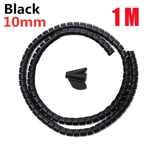 Cable Wire Protector Cable Organizer Flexible Spiral Protector Wire Desk Organizer Office Computer Cord Protective Tube Clip