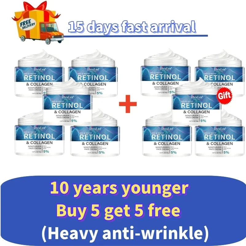 Retinol Anti-wrinkle Cream For Men Collagen Anti-Aging Removal Face & Neck Wrinkle Efficient Moisturize Firming Korean Skin Care
