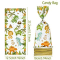 Dinosaur Birthday Party Candy Gift Bags Roar Dino Safari Jungle Animals Biscuit Packing Bag Gift Bag Kids Baby Shower Supplies