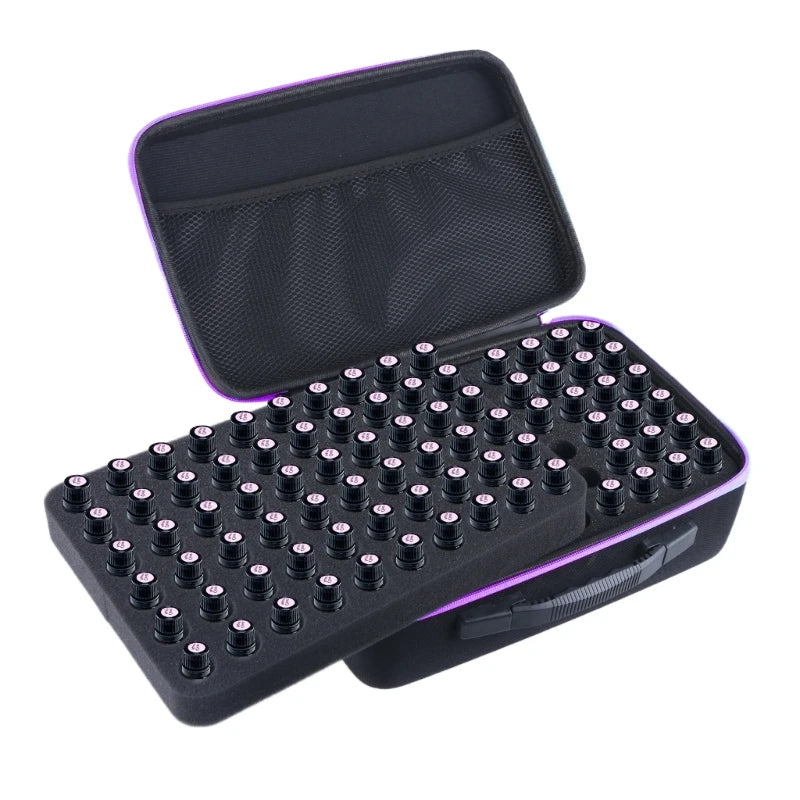 Sleek Essential Oil Storage Bag 120 Girds Storage For 5-10ML Bottles Sturdy EVA Travel Case For Home Travel Presentations