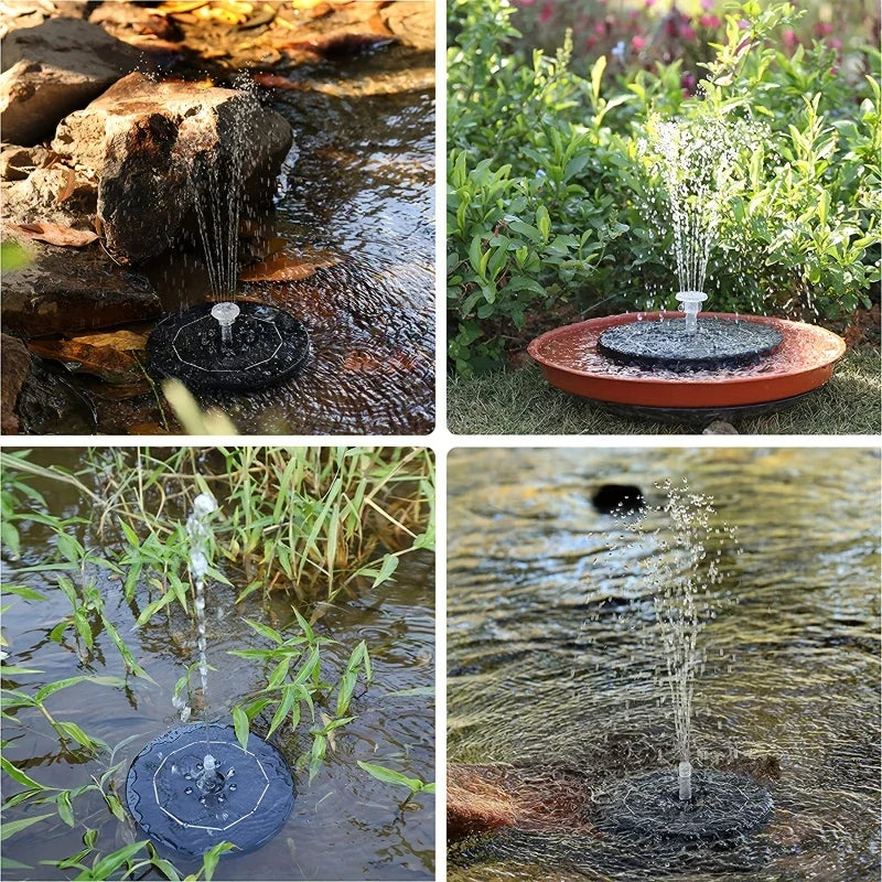 3W/3.5W solar fountain with LED lights, creative DIY fish pond decoration, suitable for garden bird bath, pond, swimming pool