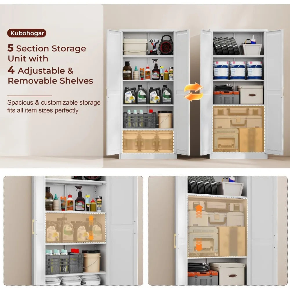71" Tall Metal Kitchen Pantry Cabinet with Doors