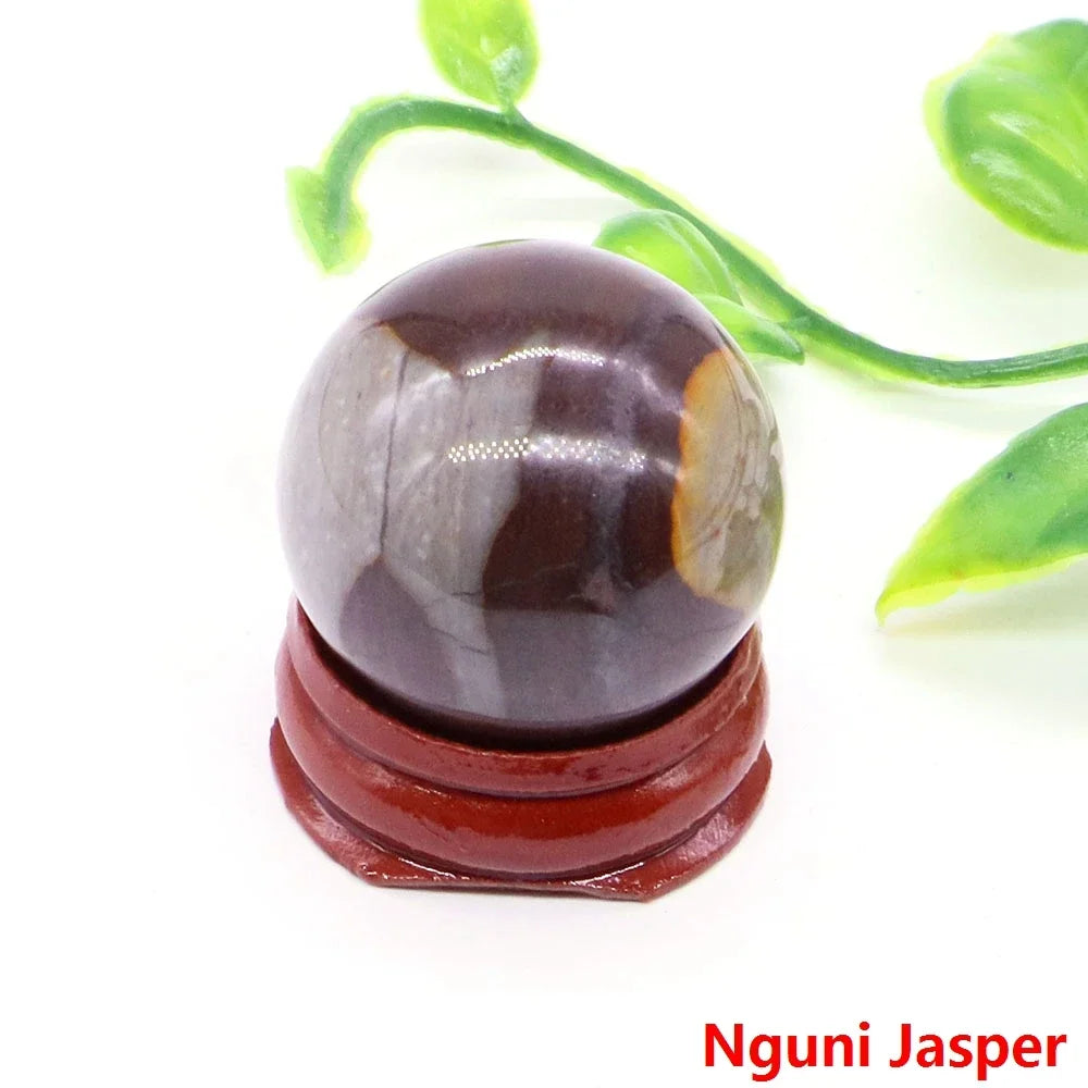 30MM Crystal Ball Natural Reiki Healing Quartz Stone Globe Energy Gemstone Fengshui Sphere Wicca Chakra Massage Home Decor Gifts