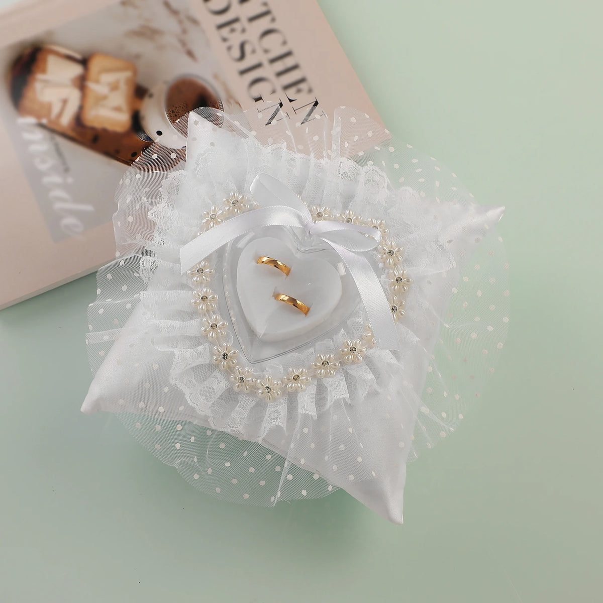Wedding Ring Pillow - Elegant Ring Bearer Cushion