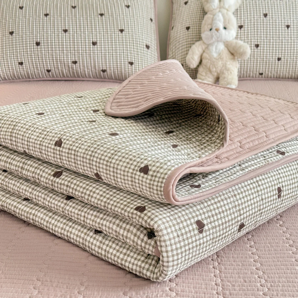 Thickened Quilted Bedspread for Single Double Bed Floral Soft Breathable Summer Quilt Machine Washable Dust-proof Bed Cover Set