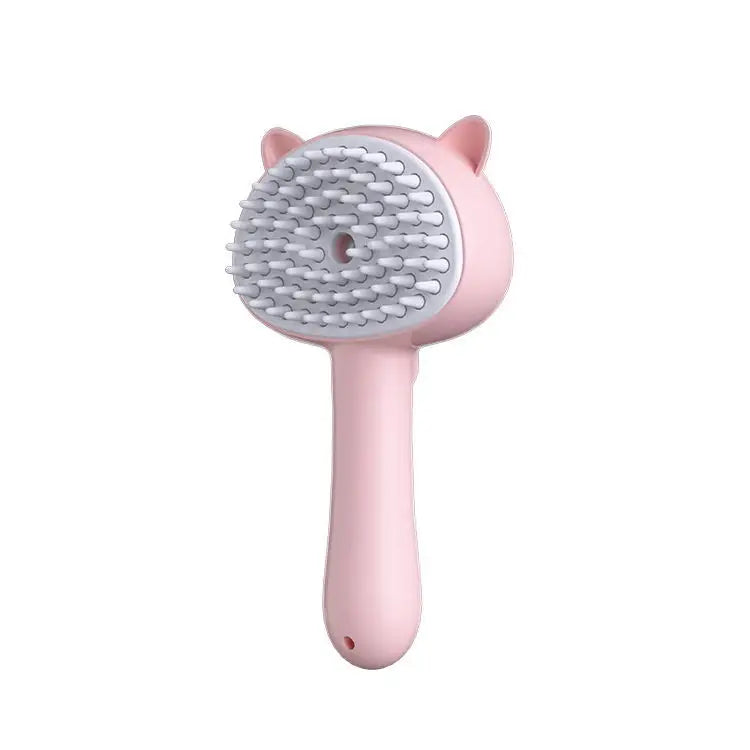 Cat Steam Brush 3 in 1 Pet Hair Grooming Tool Supply for Shedding With Soft Silicone Bristle Release Button for Short Hair Cats