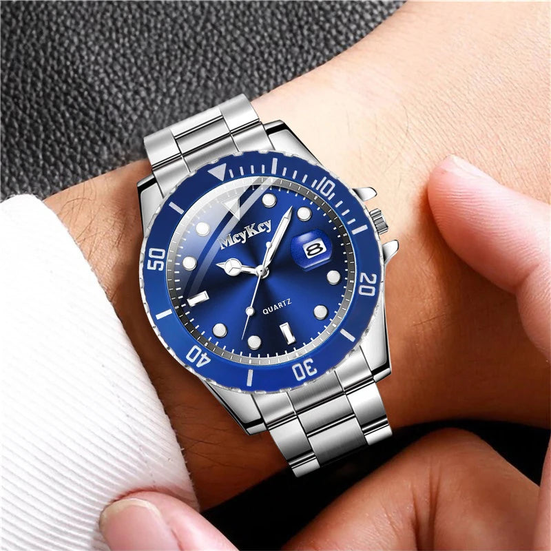 Luxury Large Dial Men Business Watches Fashion Calendar Men's
