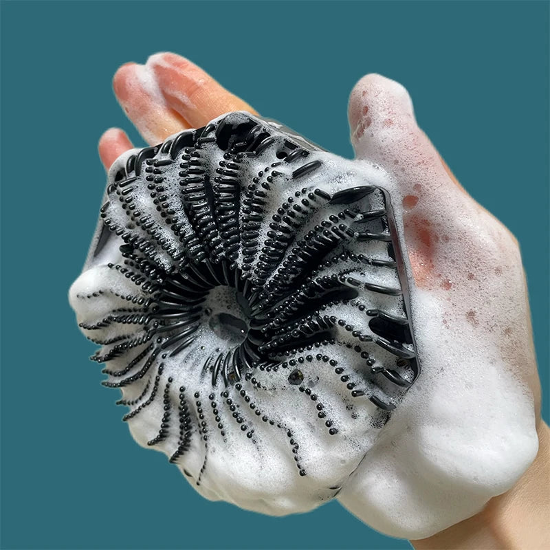1pc Soft Silicone Exfoliating Brush Cleanser Manual Body Cleansing Scrubber Shower Gentle Massage Bath Brush For Men Woman