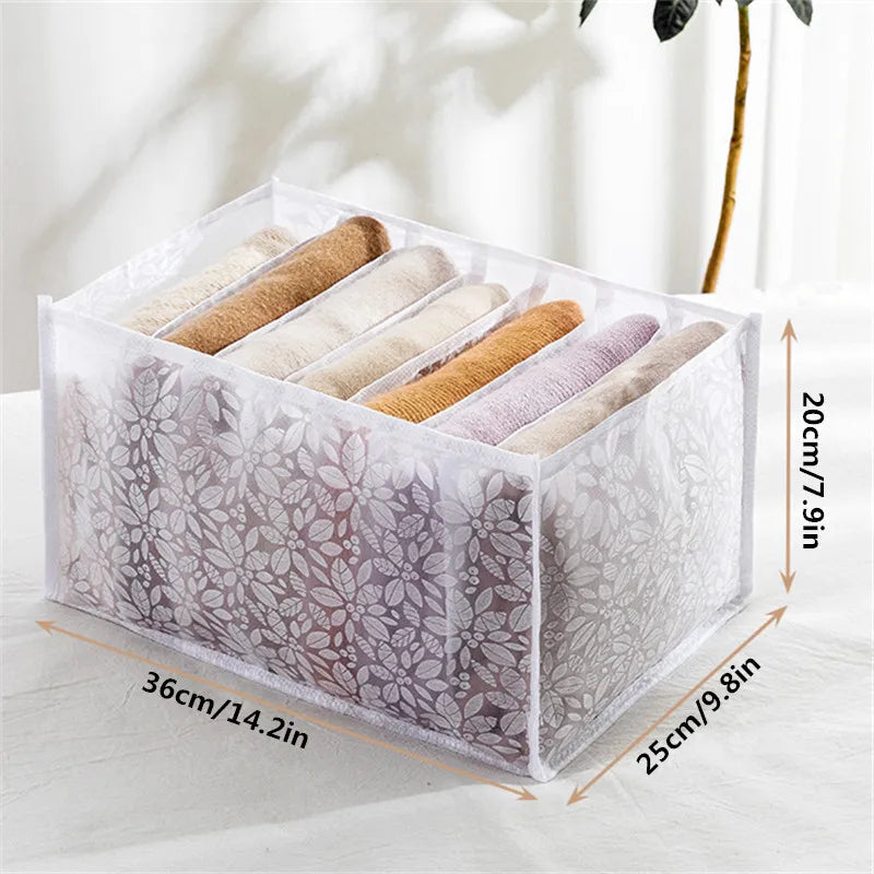 Jeans Compartment Storage Box Closet Clothes Drawer Separation Box Underwear Pants Drawer Divider Bra Socks T-shirt Organizer