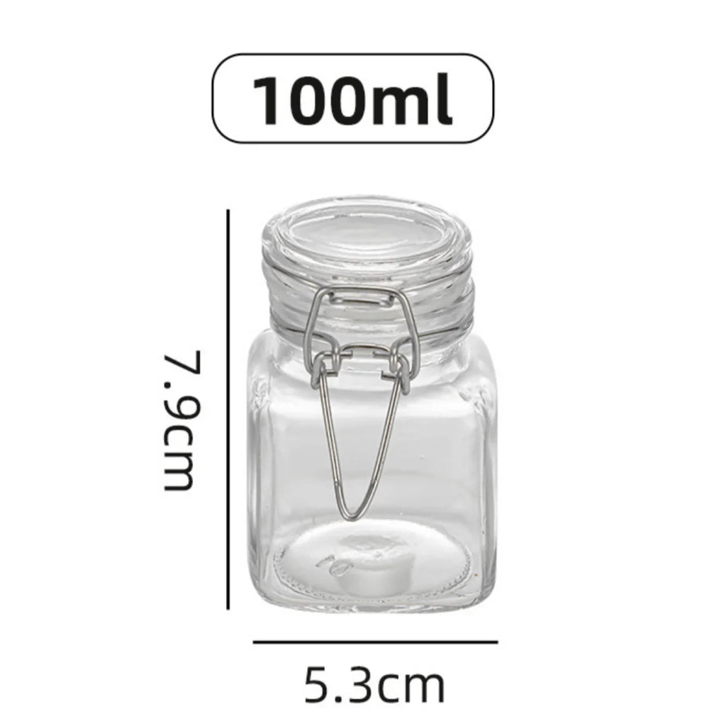 Buckle Glass Jar Transparent Airtight Glass Jar Wide Mouth Container Stylish Sealed Storage Jar For Spice Organization Coffee