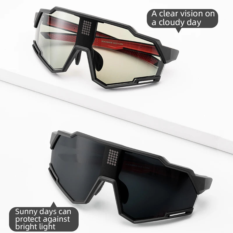 ROCKBROS Polarized Cycling Glasses Electronic Color Change Glasses Sunglasses