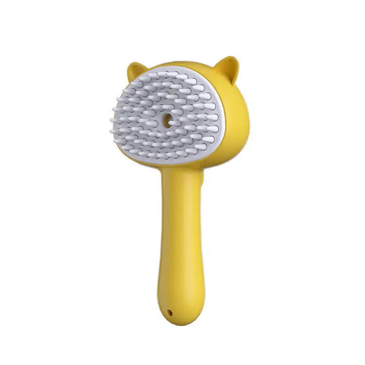 Cat Steam Brush 3 in 1 Pet Hair Grooming Tool Supply for Shedding With Soft Silicone Bristle Release Button for Short Hair Cats