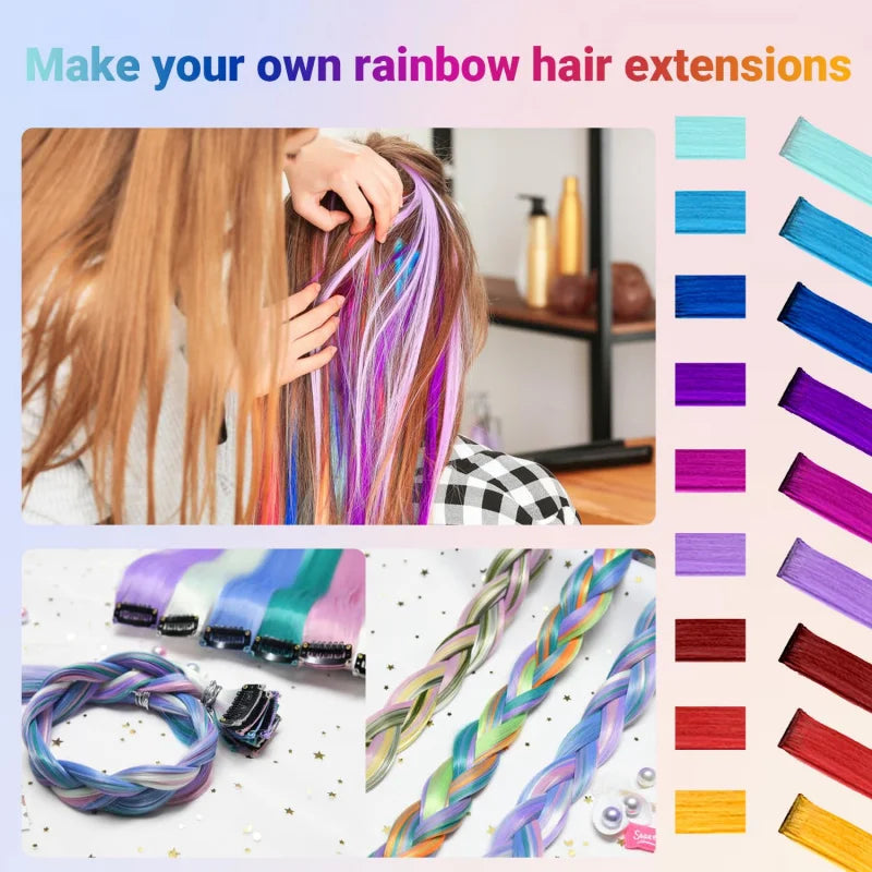 1 5 11 Pcs/lot Clip in Hair Extensions Multi-Colors