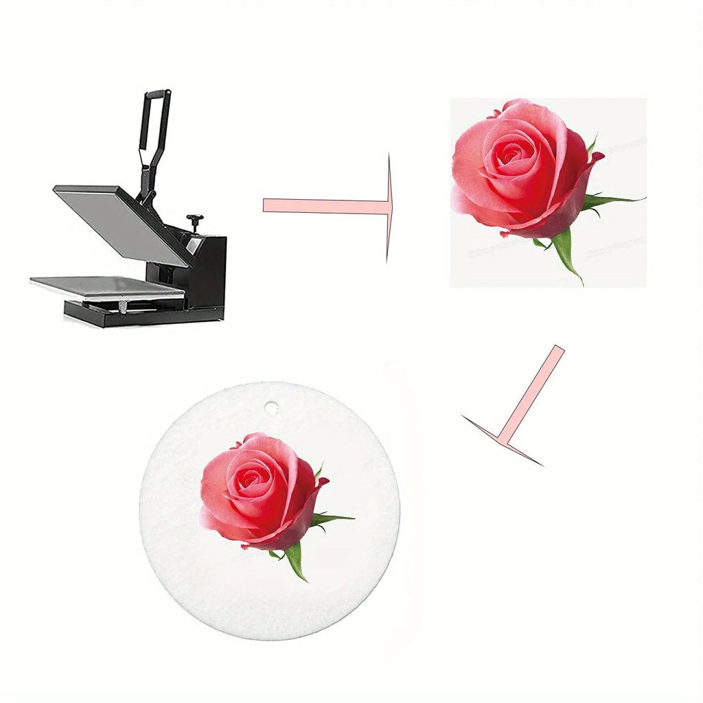 10/30/50pcs Sublimation Air Freshener Blanks – Round DIY Hanging Sheets with Elastic Straps for Car and Home Decor