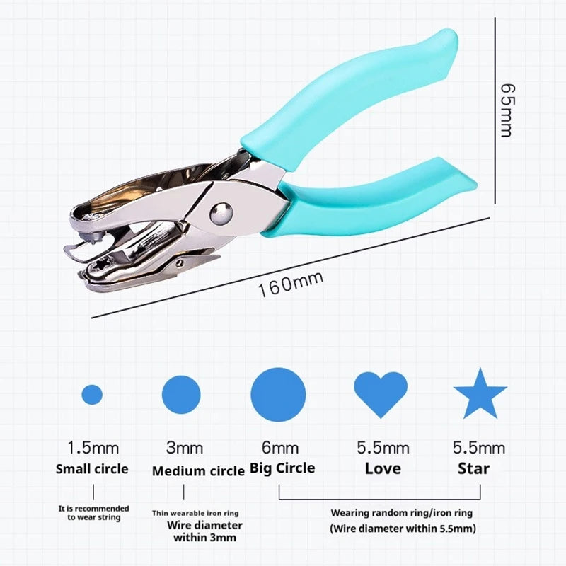 Handheld Single Hole Punch 8-Sheet Capacity