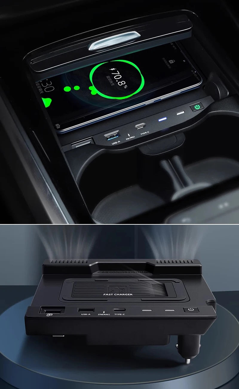 Wireless Charger For Mercedes Benz A/B GLB CLA GLA Class W177 W247 X247 AMG A35L Mobile Phone Type-c/USB Charging Accessories