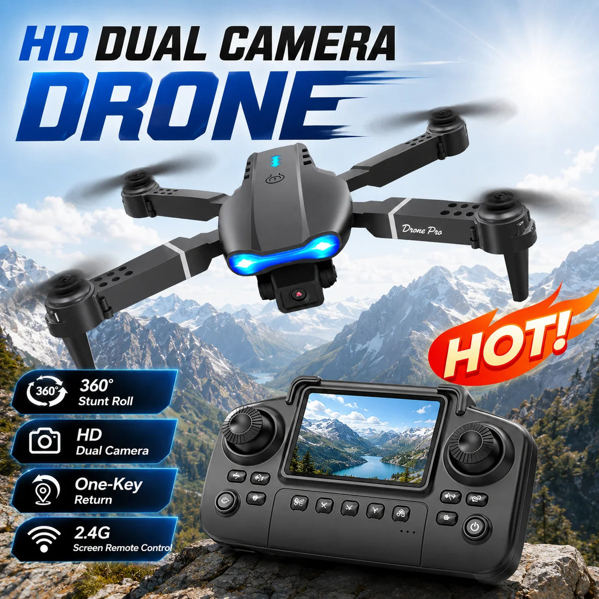 RC Quadcopter Brushless Motor One Key Takeoff Landing Return