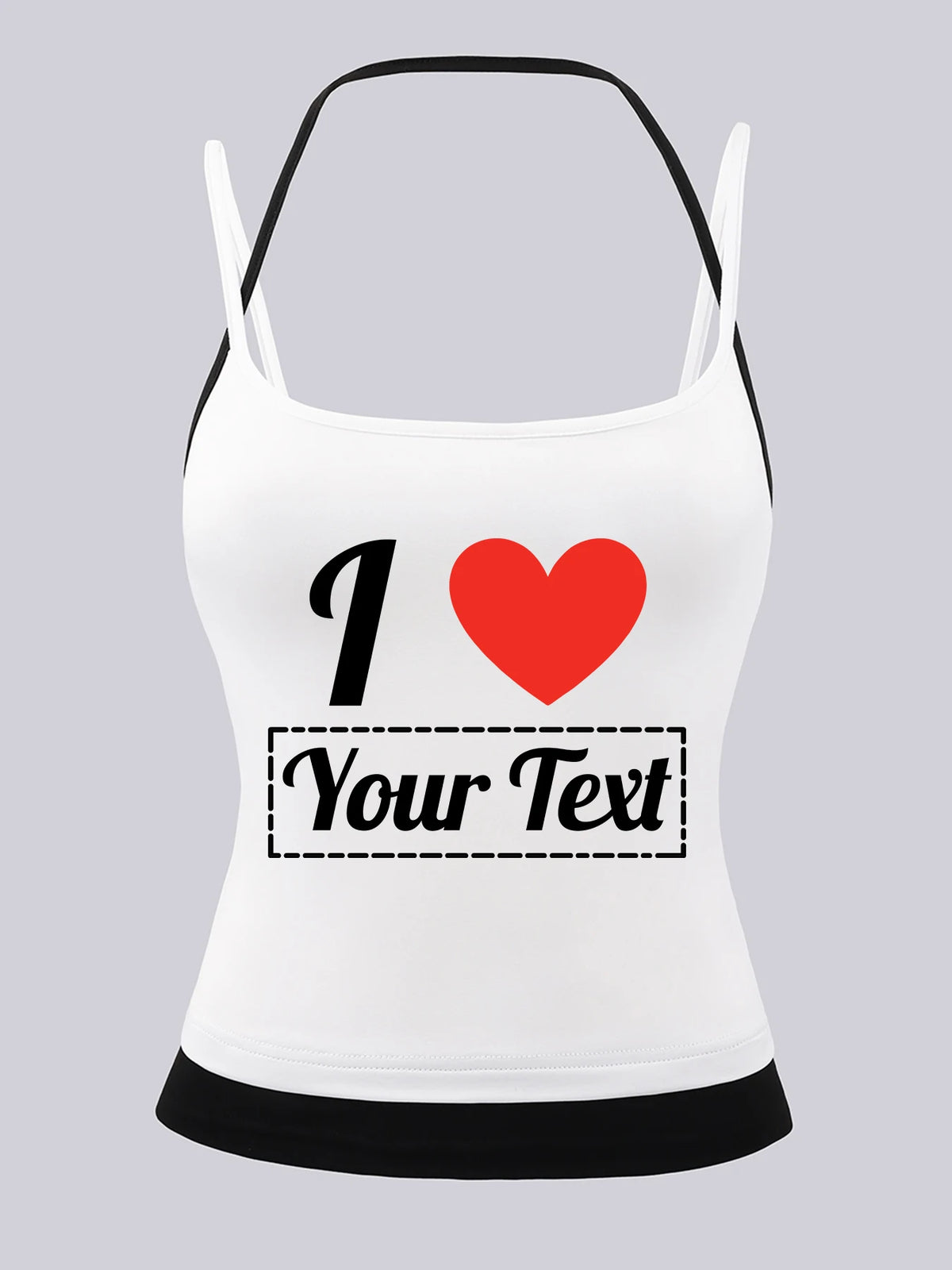 Womens Personalized Customized I Love Text Sexy Fashion Vest