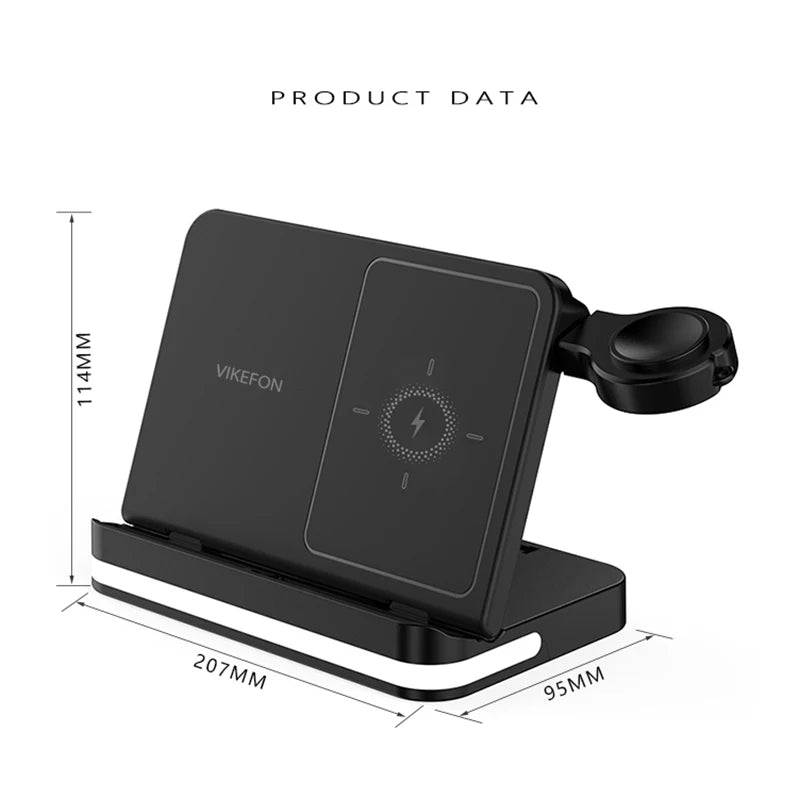6 In 1 Wireless Charger Stand For iPhone Samsung S23 S22 Ultra Note Fold Galaxy Watch 5 4 Active Buds Fast Charging Dock Station