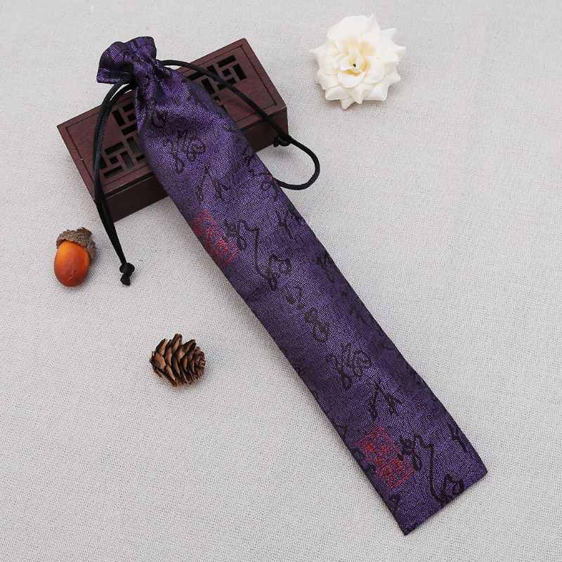 Chinese Style Decorative Folding Hand Fan Bag Dustproof Holder Prote