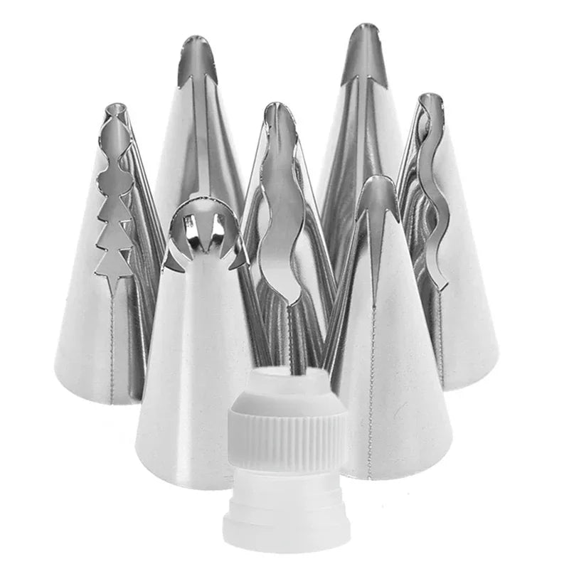 8/10pcs Russian Piping Tips Set Icing Piping Nozzles Reusable Frosting Pastry Bags Fondant Smoother Cake Baking Decorator Tool
