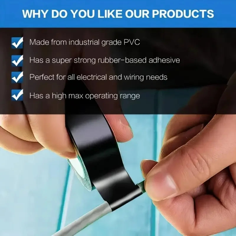 High-Temp Black Rubber Electrical Tape - Durable