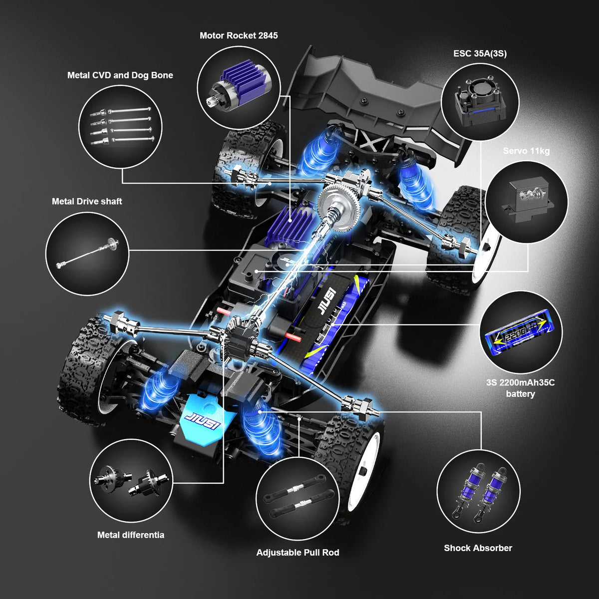 WB12 PRO 1/12 JIUSI Racing Car 80KM/H Brushless Remote