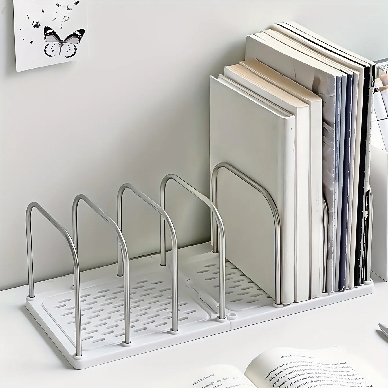 PP Material Desktop Bookshelf | Non-Slip Base  Modern Minimalist Office Desk Organizer Shelf  |  Study Table Storage Rack