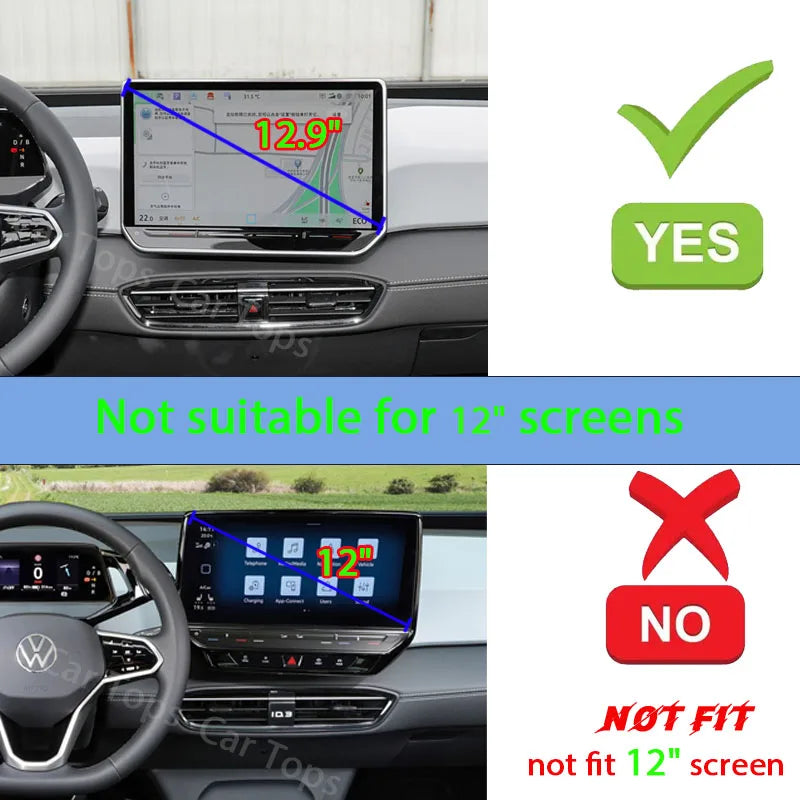 Car Mobile Phone Holder For Volkswagen ID.4 ID.5 2024 2025 12.9" Screen Mount MagSafe Bracket Wireless Charger Stand Accessories