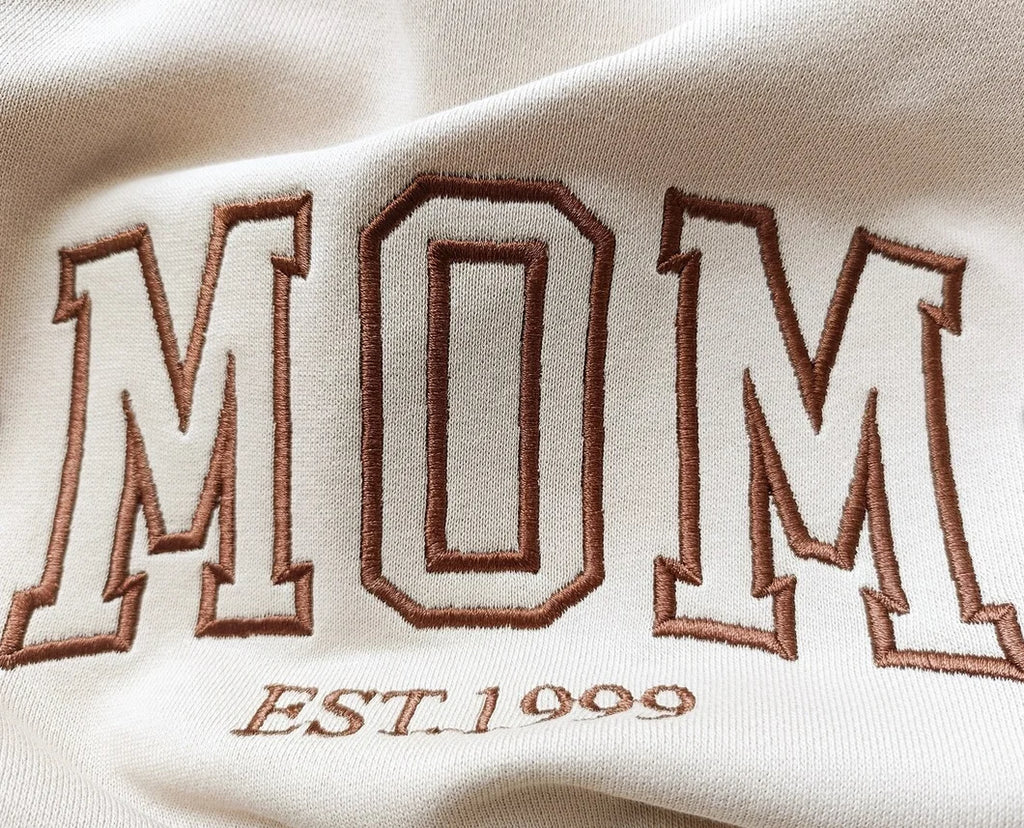Custom Mom and Dad Embroidered Crewneck Sweatshirt, Pregnancy Announcement Shirts, Personalized Gift For Couple Mom and Dad