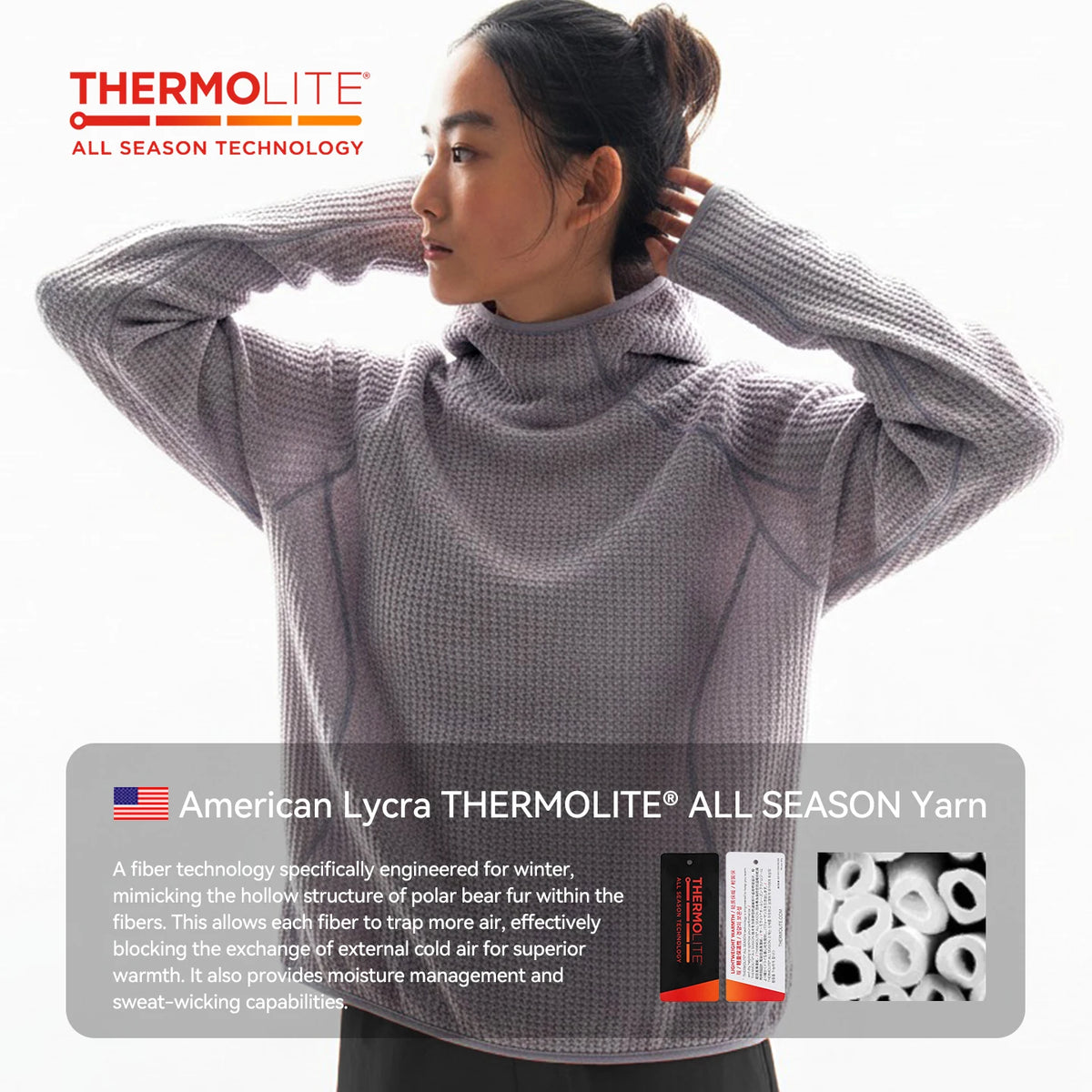 Thermolite® Hooded Sweatshirt: Winter Lightweight &amp; Warm Hoodie Unisex