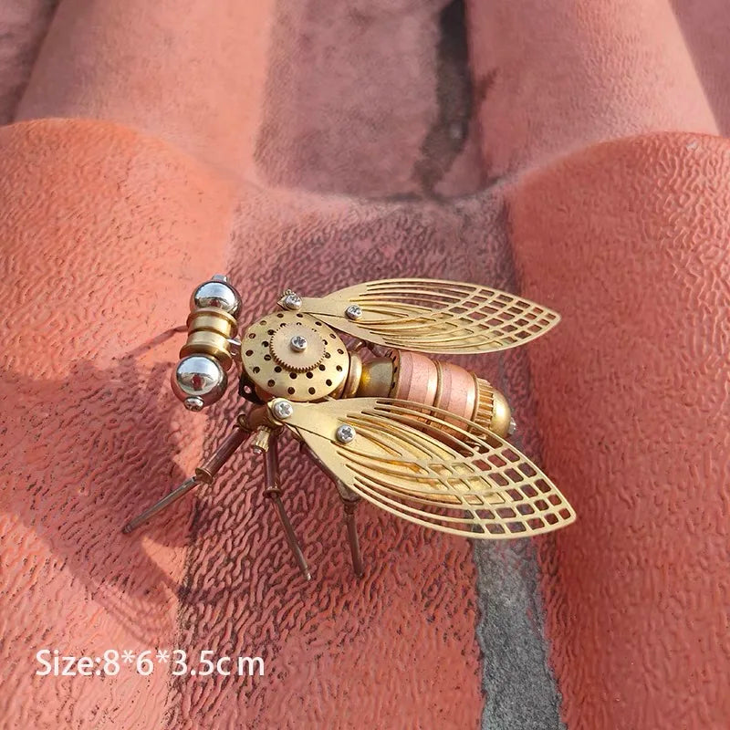 Steampunk mechanical insect big pocket insect model handmade metal creative crafts ornament personalized gift