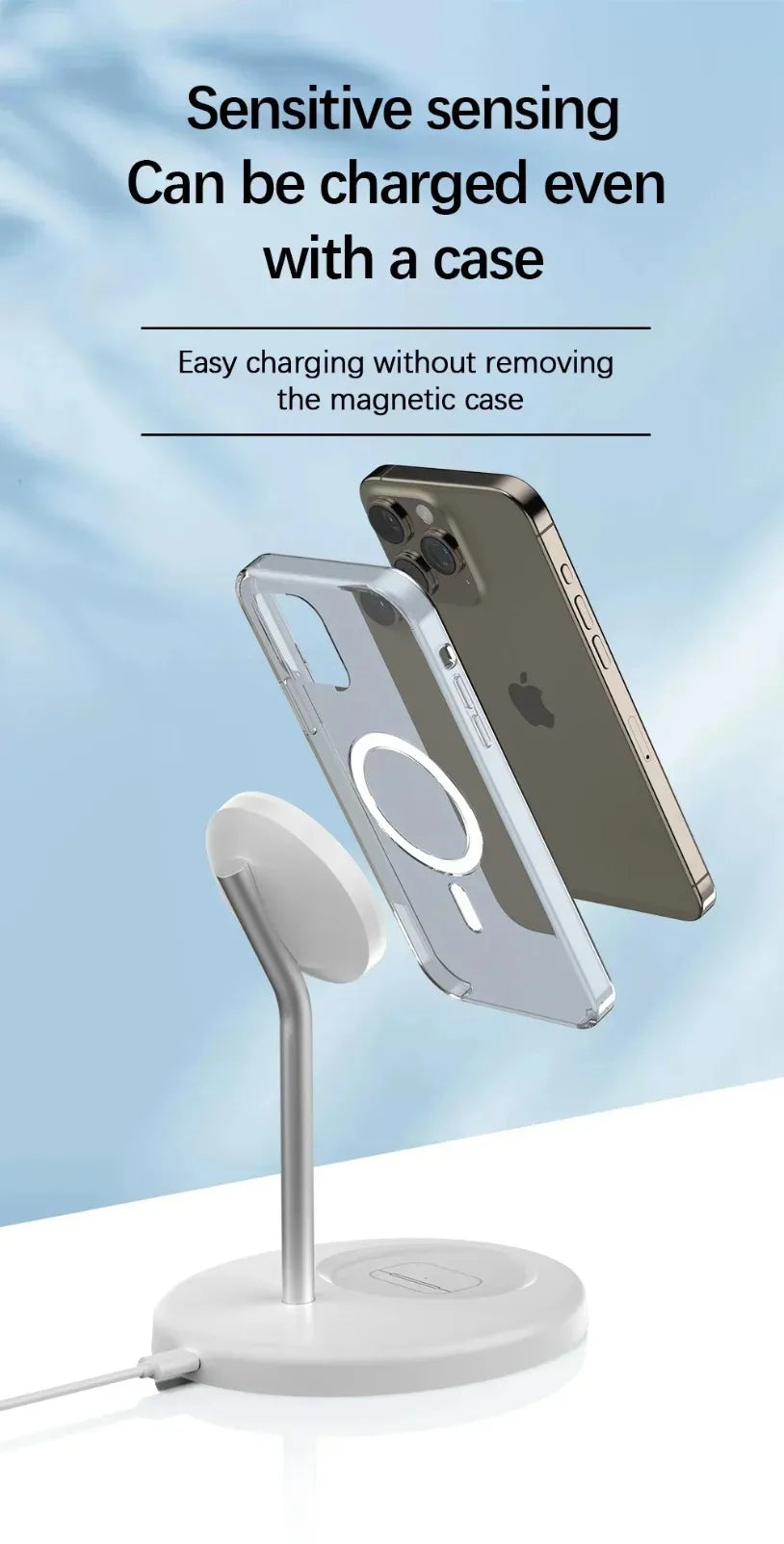 Upgraded Magnetic 2 in 1 Wireless Charger Stand For iPhone 16-12 Pro Max AirPod Pro Fast Phone Charging Station Holder