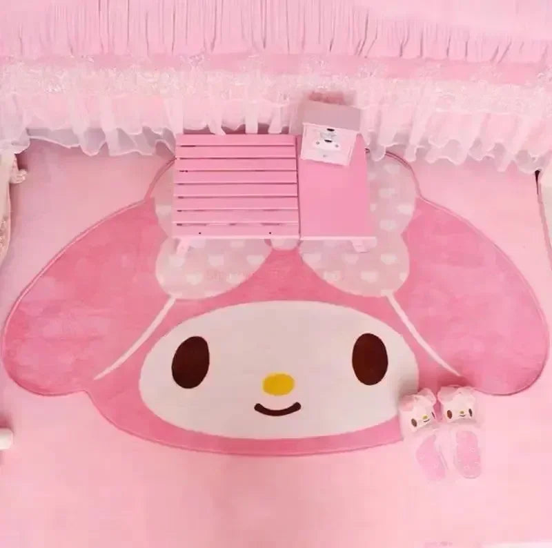 Cute My Melody Carpet Kawaii Home Soft Fur Rugs Girls Bedroom Living Room Floor Mat Doormat Decoration Cartoon Gift For Woman