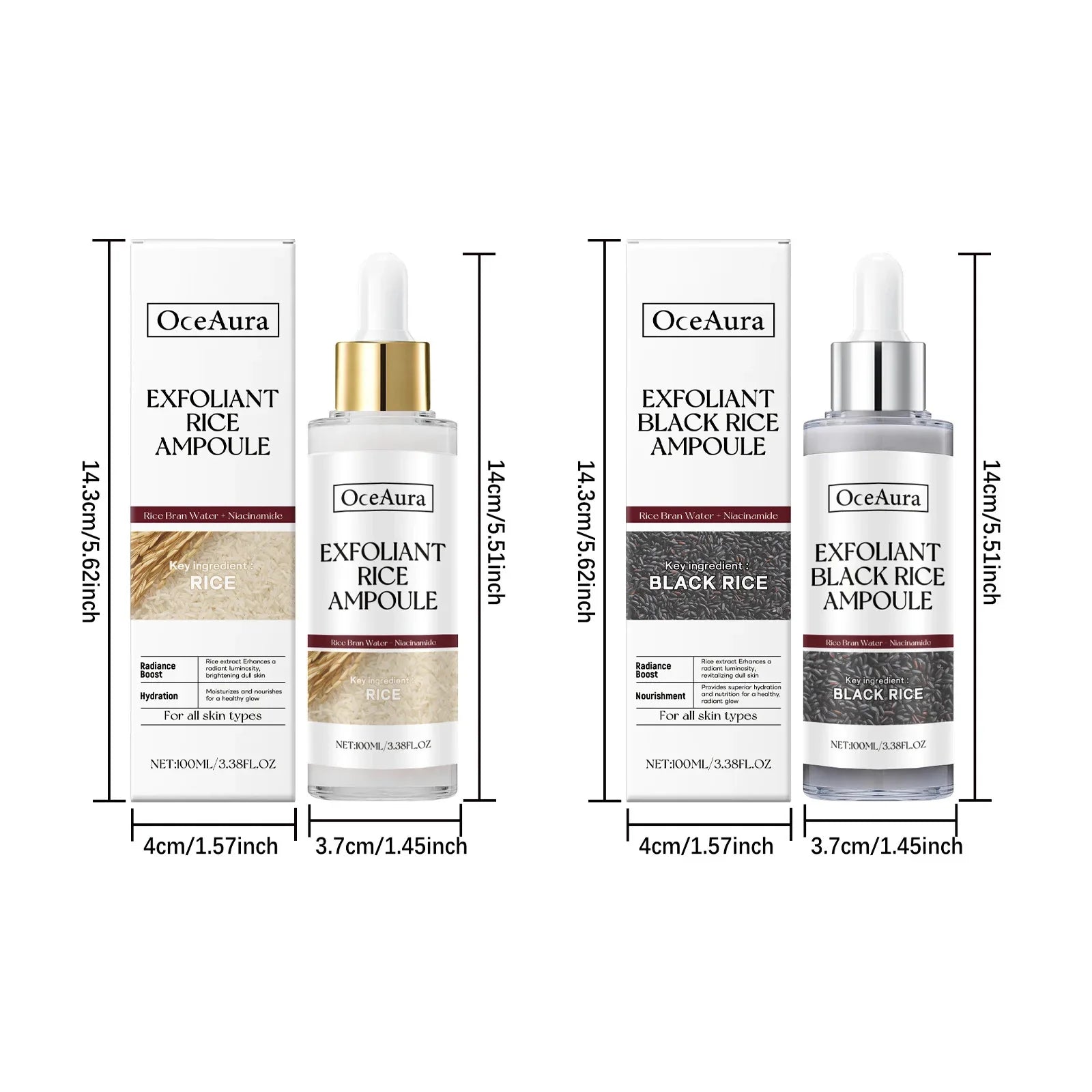 White Black Rice Exfoliating Serum Peel Shot Facial Moisturizing Soften Blackhead Removal Hydrating Shrink Pores Skin Care Korea